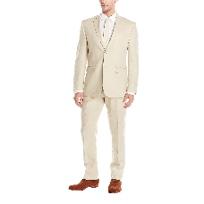 Perry Ellis Men's Two Button Suit with Flat Front Pant